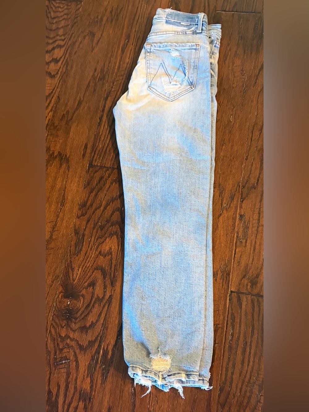 MOTHER Light Wash Distressed Boyfriend Jeans - Picture 3 of 5